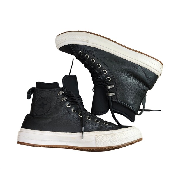 Converse CTAS Leather Waterproof High Top Sneaker Boot Black Women's 10.5 - Picture 5 of 12